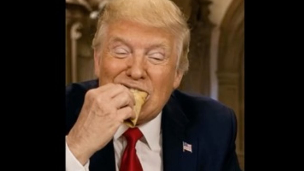 Trump comparte video generado con IA donde aparece con Sheinbaum comiendo tacos y bailando alrededor del mundo